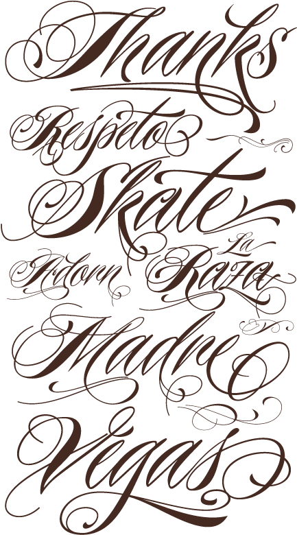 Clip Art Freeuse Library Tattoo Schriften Vorlagen - Tattoo Fonts (436x794), Png Download