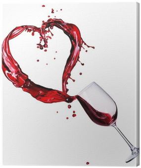 Glass Of Red Wine Abstract Heart Splash Canvas Print - Romantic Quotes With Wine (400x400), Png Download