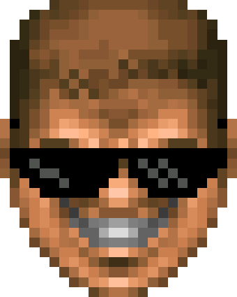 Doom Guy Grin (340x425), Png Download