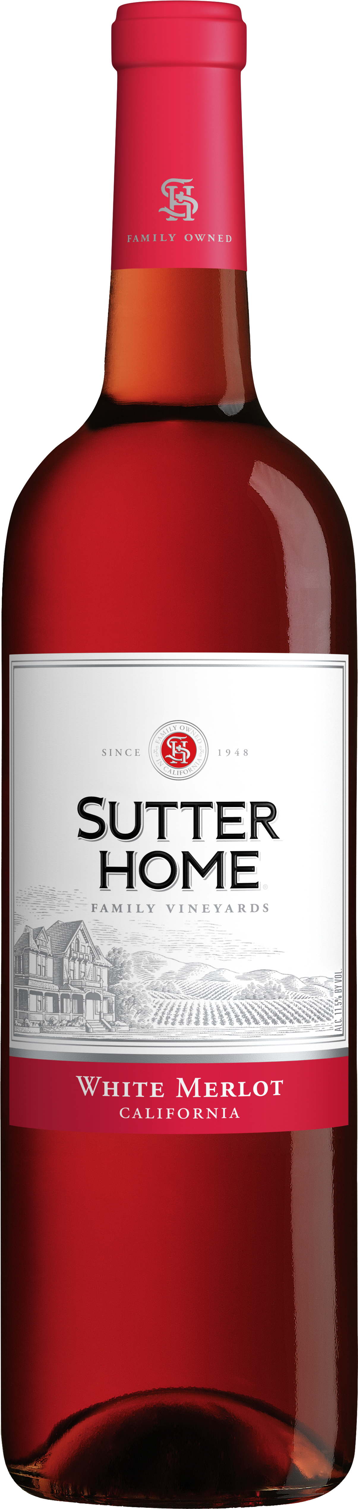 White Merlot - Sutter Home Zinfandel (1400x5254), Png Download
