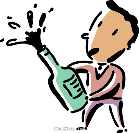 Man Popping The Cork On A Champagne Bottl Royalty Free (480x458), Png Download