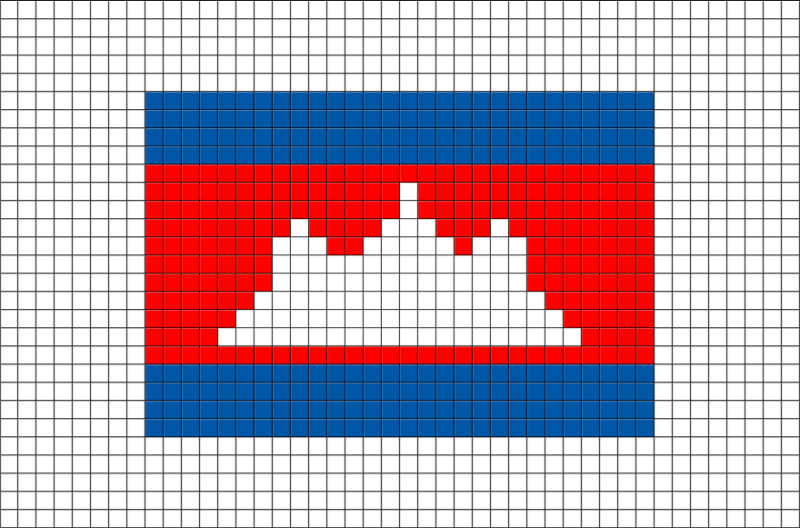 Flag Of Cambodia Pixel Art From Brikbook - Minecraft Turkey Flag Pixel Art (880x581), Png Download