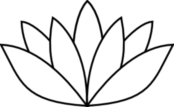 Best Photos Of Medium Lily Pad Outline - Lotus Flower Drawing Simple (600x370), Png Download