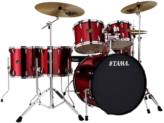 Tama Imperialstar 6-piece Drum Set With Cymbals - Drum Set Tama Imperialstar Red (700x394), Png Download