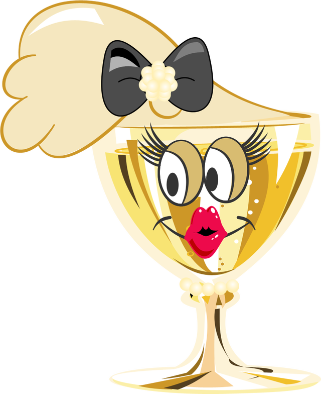 Champagne Clipart Cartoon - Champagne Images Cartoon (640x784), Png Download