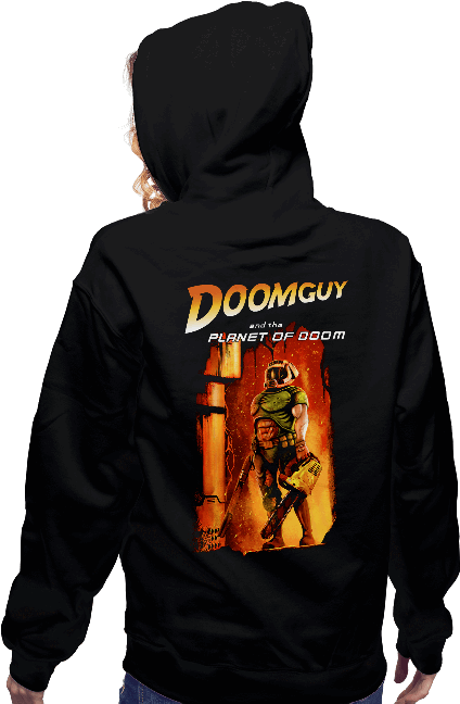 Doomguy & The Planet Of Doom - Halloween Ugly Sweater (650x650), Png Download