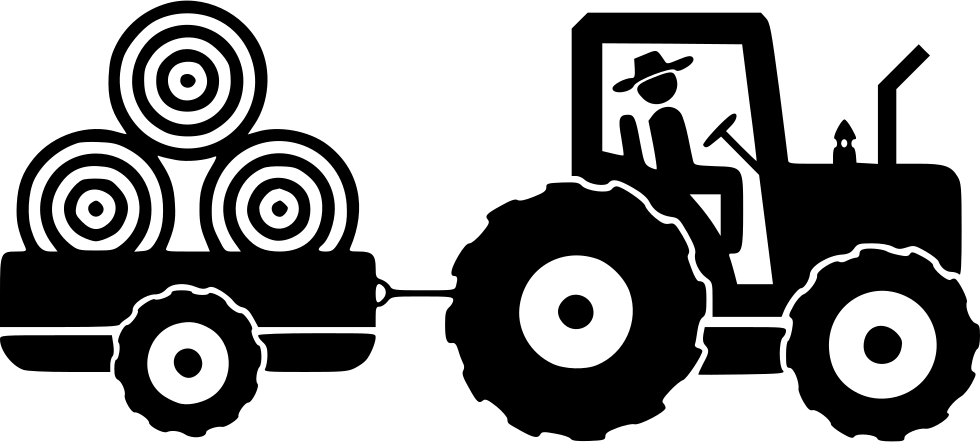Farm Farmer Farming Transport Tractor Comments - Farmer Tractor Icon (980x442), Png Download