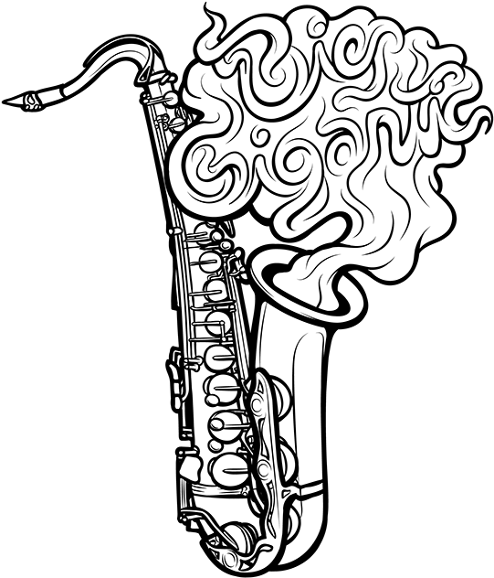 Saxaphone Drawing At Getdrawings - Big Gigantic Art (600x687), Png Download