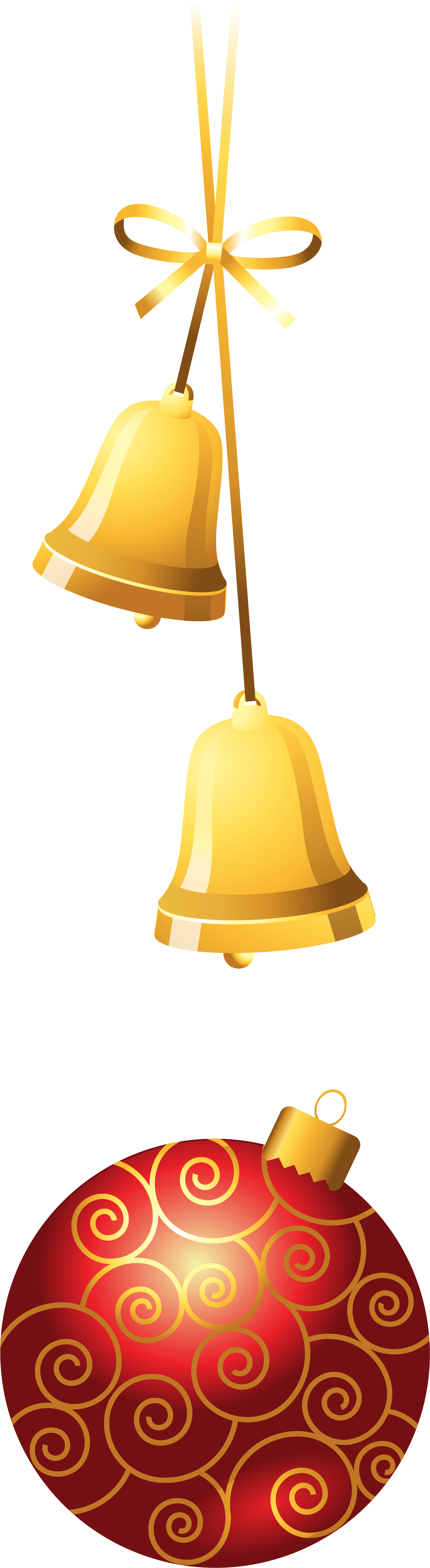 Christmas Bells And Balls Png (1638x5677), Png Download