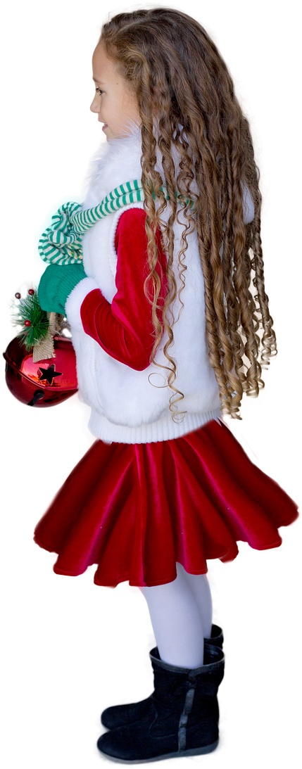 Little Girl Christmas Png (495x720), Png Download