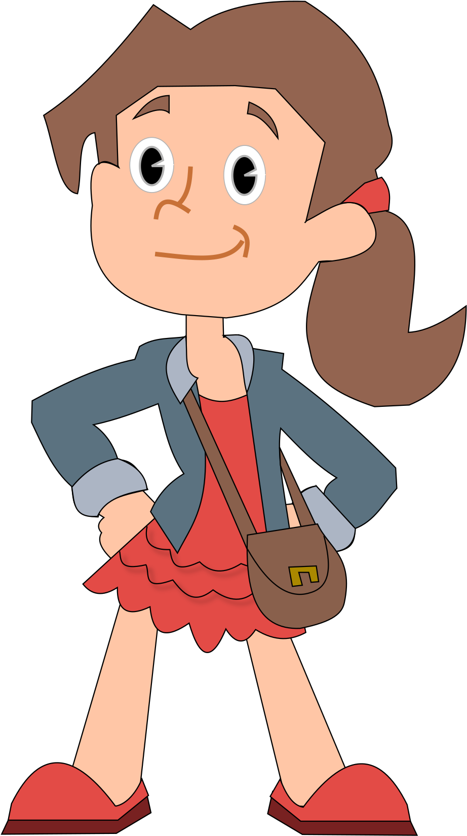 Clipart Girl Png Cartoon Clip Art At Clker Com Vector - Animated Girl Clipart (330x592), Png Download