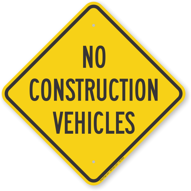 No Construction Vehicles Learn More - Myparkingsign Service Vehicles Only Sign, 24" X 18" (800x800), Png Download