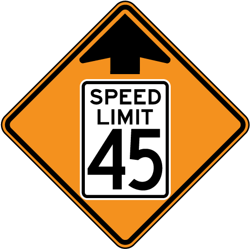 Construction Speed Limit Sign (500x500), Png Download