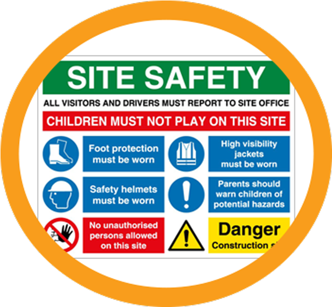 Construction Signs - Multi Message Site Safety Foam Pvc Sign (650x650), Png Download