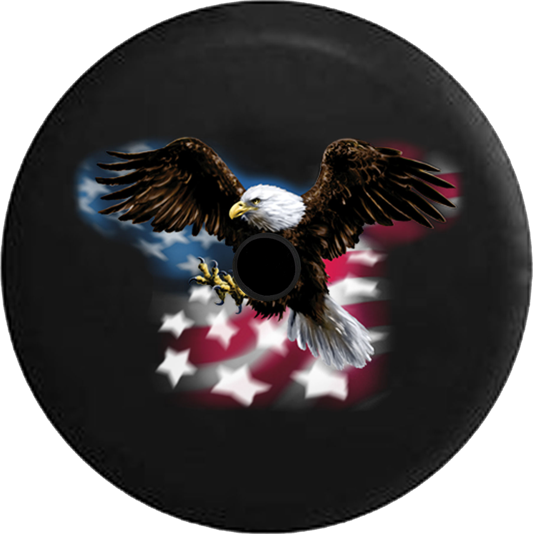 Jeep Wrangler Jl Backup Camera American Bald Eagle - Tirecoverpro American Bald Eagle Flying Over Flag (1797x1800), Png Download