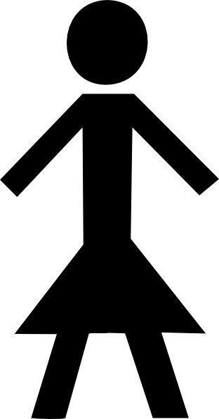 Stick Girl Black Svg Clip Arts 312 X 596 Px (312x596), Png Download