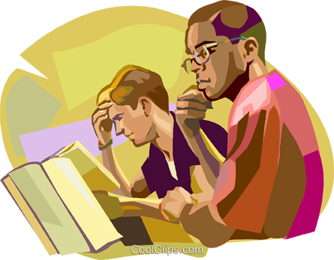 Students Studying At School Royalty Free Vector Clip - Studying For A Test (480x374), Png Download