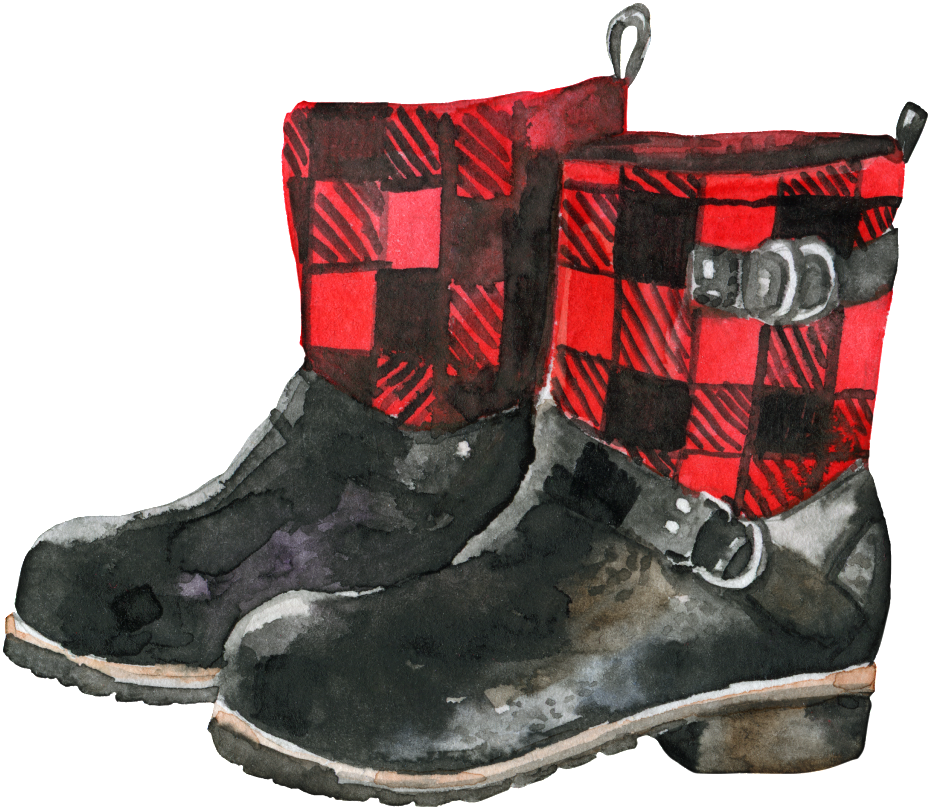 Hand-painted Winter Women's Boots Png Transparent - Work Boots (1024x860), Png Download