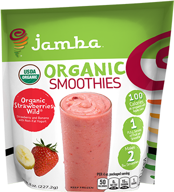 Jamba At Home Smoothies Organic Strawberries Wild - Jamba Juice Smoothies, Organic, Strawberries Wild - (350x400), Png Download