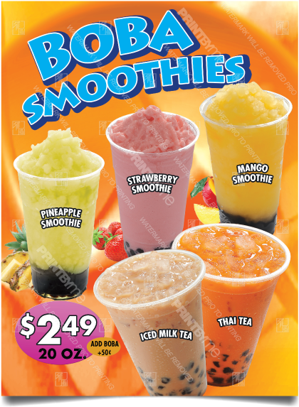 Bv-137 Boba Smoothies Poster - Boba Smoothies (600x600), Png Download