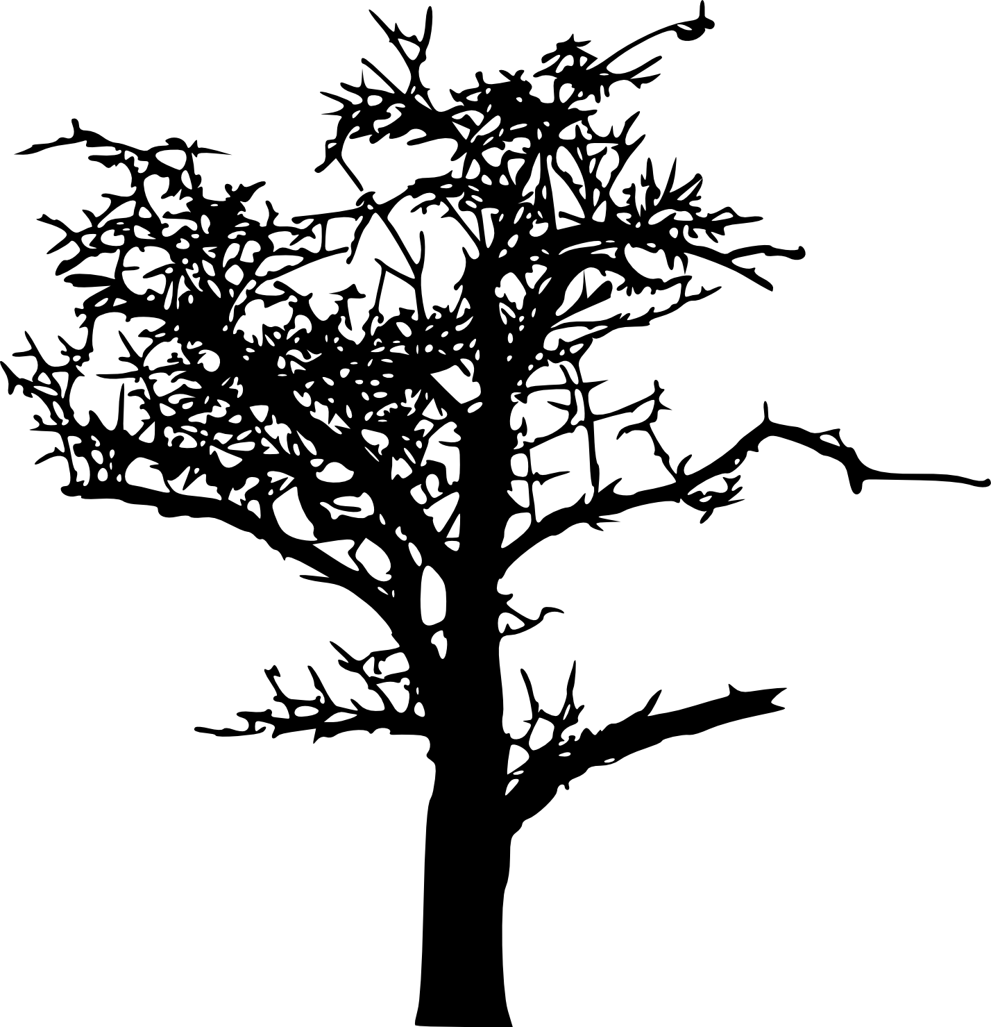 18 Bare Tree Silhouette Vol - Portable Network Graphics (1428x1479), Png Download