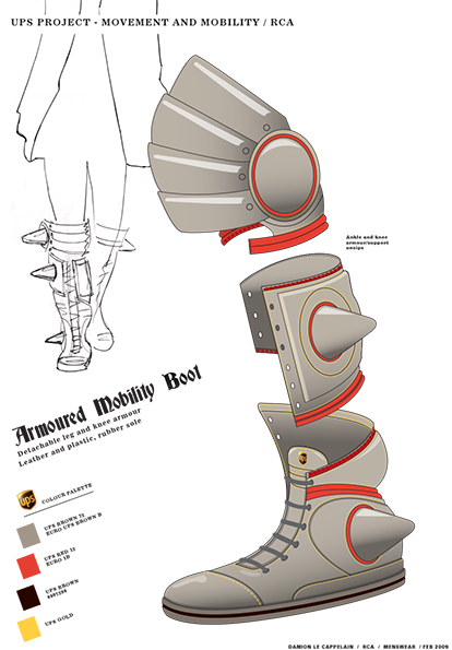 Armoured Boot (414x595), Png Download