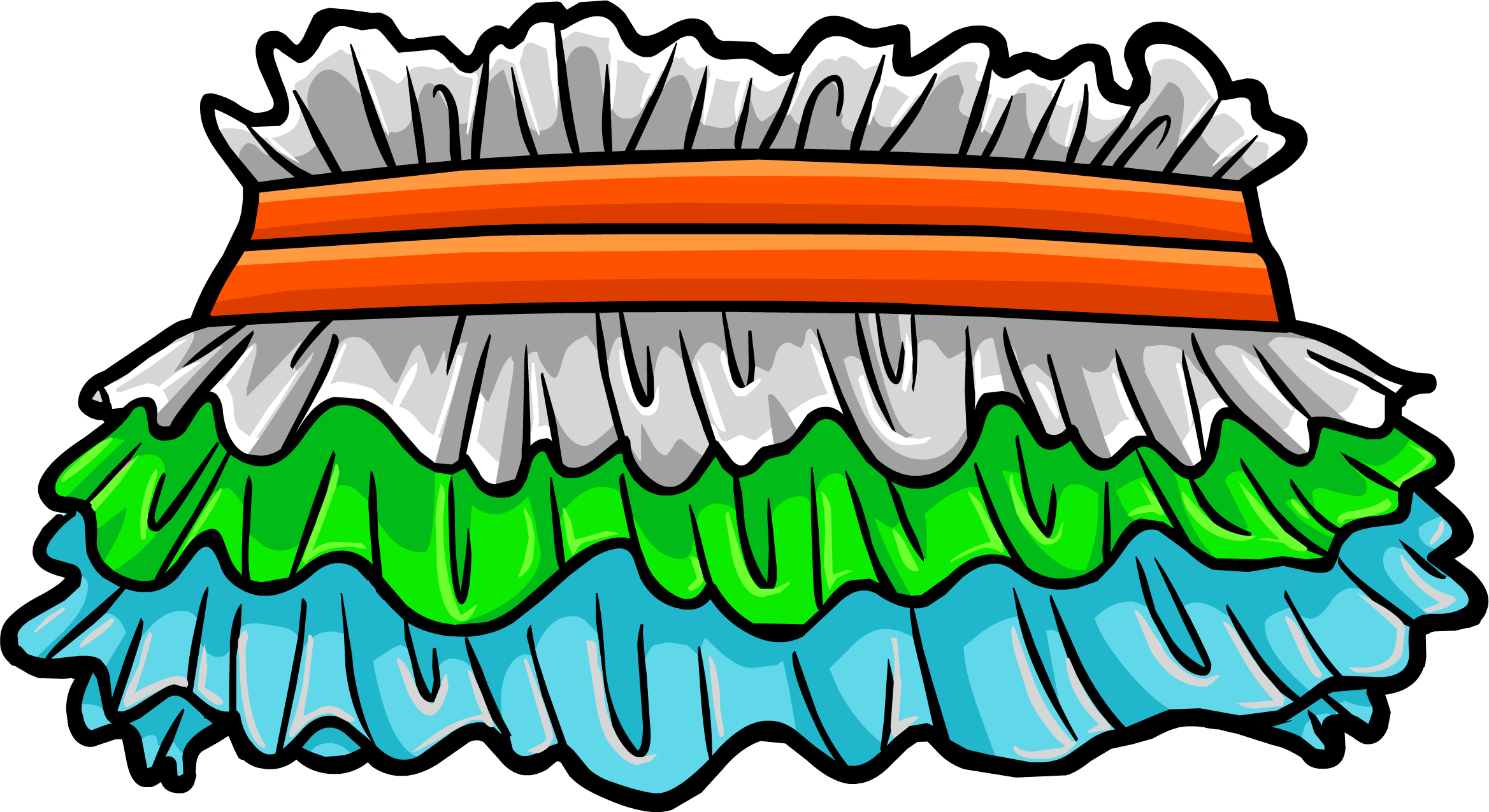 Snow Cone Ruffle Dress - Rare Dresses On Club Penguin (2337x1275), Png Download