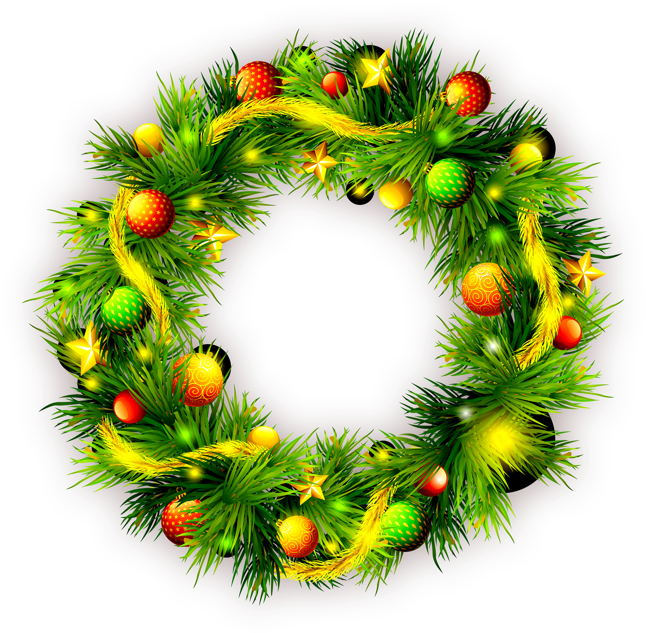 Wreath Christmas Gift Green Pattern - Christmas Day (2480x2352), Png Download