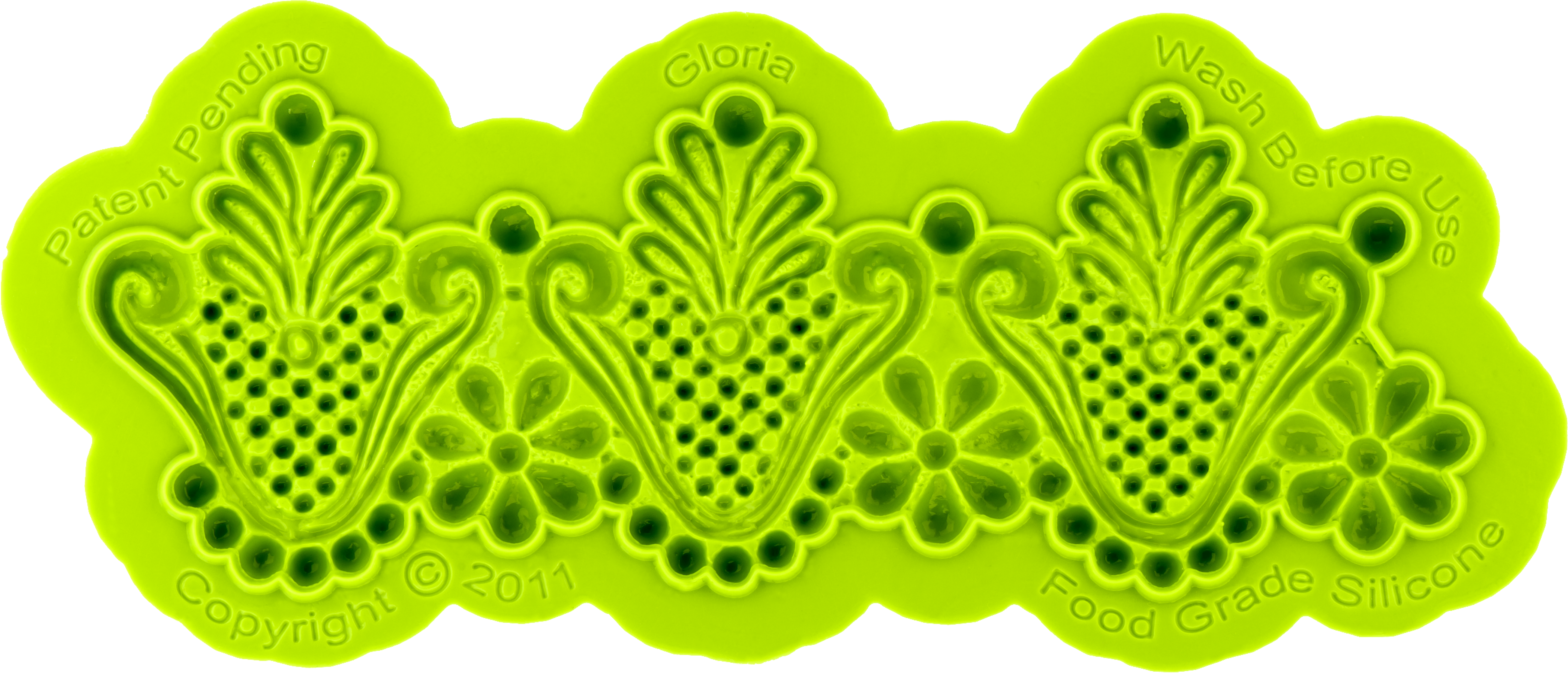 Earlene's Enhanced Lace Gloria Mold By Marvelous Molds (5832x2560), Png Download