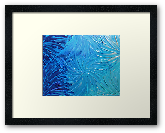 Transparent Acrylic Painting Fresh "water Flowers 2 - Water Flowers 2 - Stunning Ocean Beach Waves Flora... (550x442), Png Download