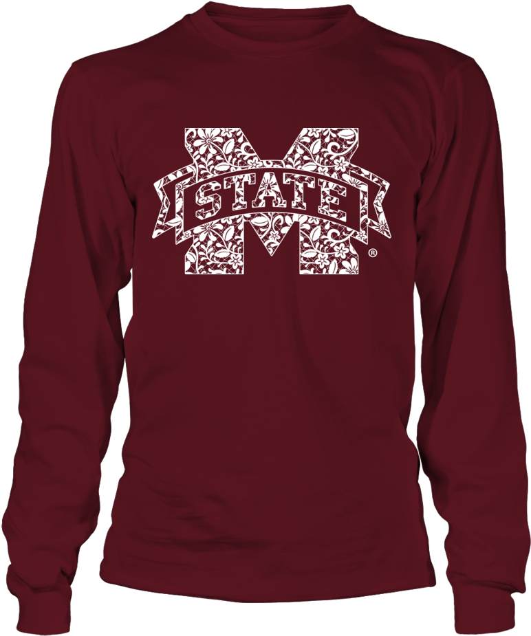 Lace Pattern Logo Mississippi State Bulldogs Shirt - Mama Bird Illinois State (1000x1000), Png Download