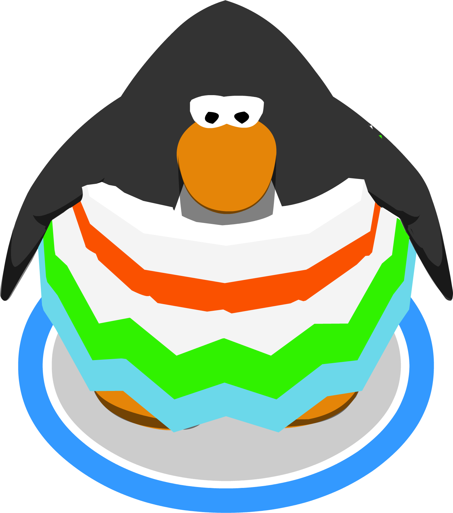 Snow Cone Ruffle Dress Ingame - Lil Jeffy Club Penguin (1482x1677), Png Download