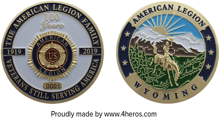 Image 698400 Centenialcoin - American Legion Department Of Wyoming (800x450), Png Download