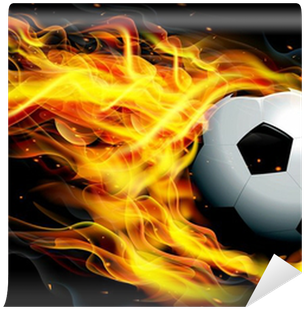 Miiverse Soccer Ball On Fire Png - Fussball Feuer (400x400), Png Download