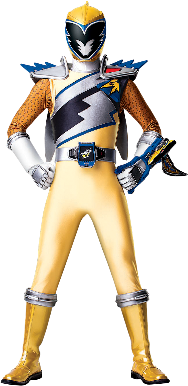 Kyoryu-gold - Yellow Power Ranger Dino Charge (669x1338), Png Download