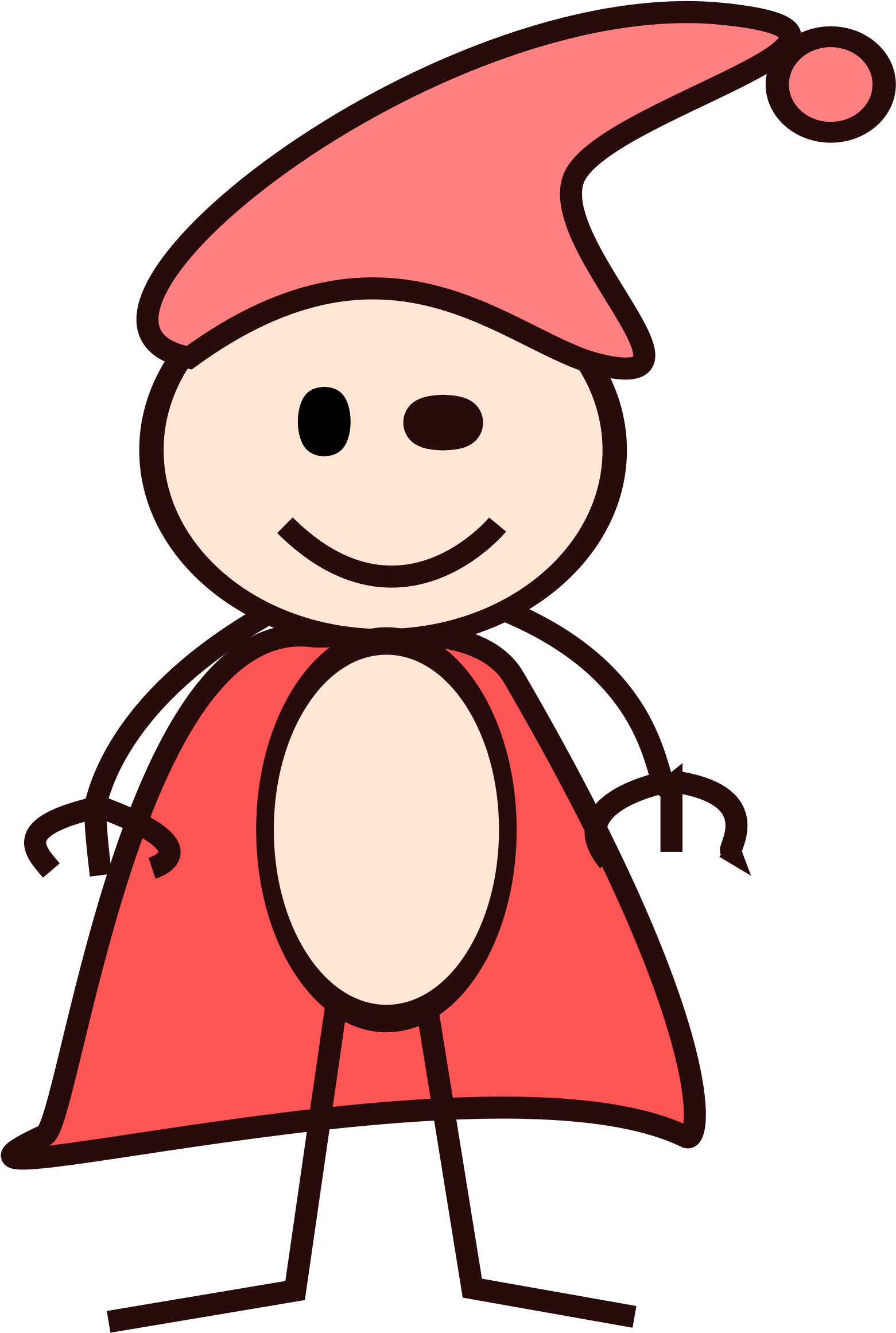 This Free Icons Png Design Of Stick Boy In A Red Cape (1584x2400), Png Download
