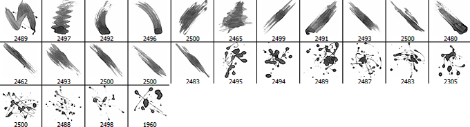 A Collection Of 25 High Resolution Free Watercolor - Brush (680x184), Png Download