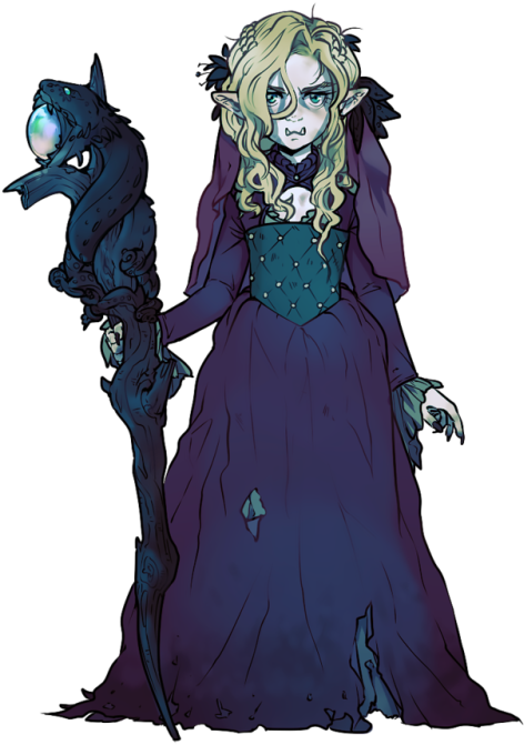 My Tiny Half Orc Warlock Recently Made A New Dendar - D&d Half Orc Warlock (500x679), Png Download