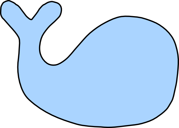 Blue Clip Art At Clker Com Vector - Shape Of A Whale (600x429), Png Download