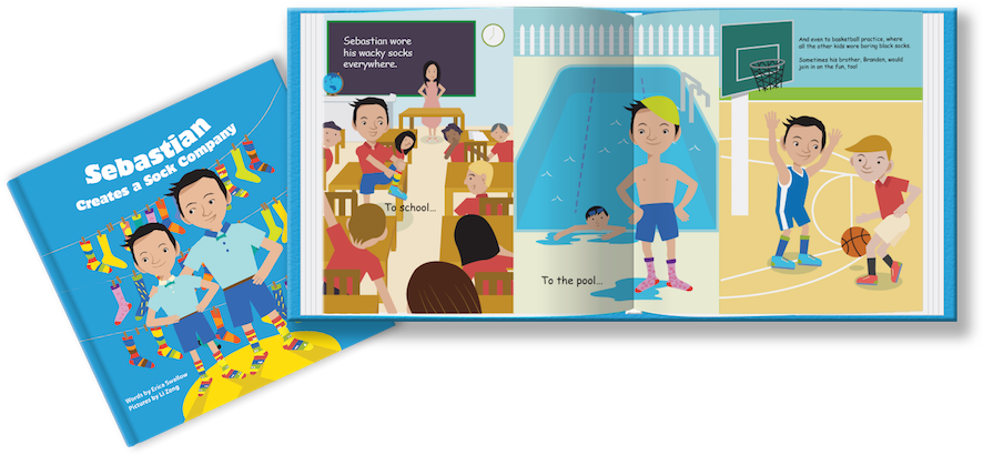 Sebastian Creates A Sock Company - Sebastian Creates A Sock Company (entrepreneur Kid) (1200x436), Png Download