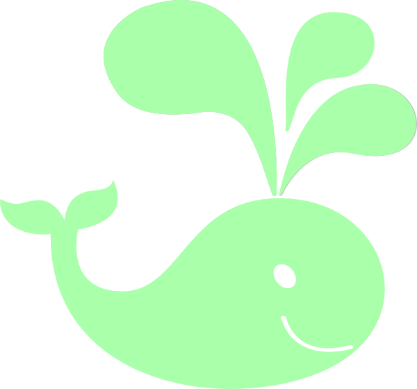 Mint Green Whale Clipart Png For Web (600x559), Png Download