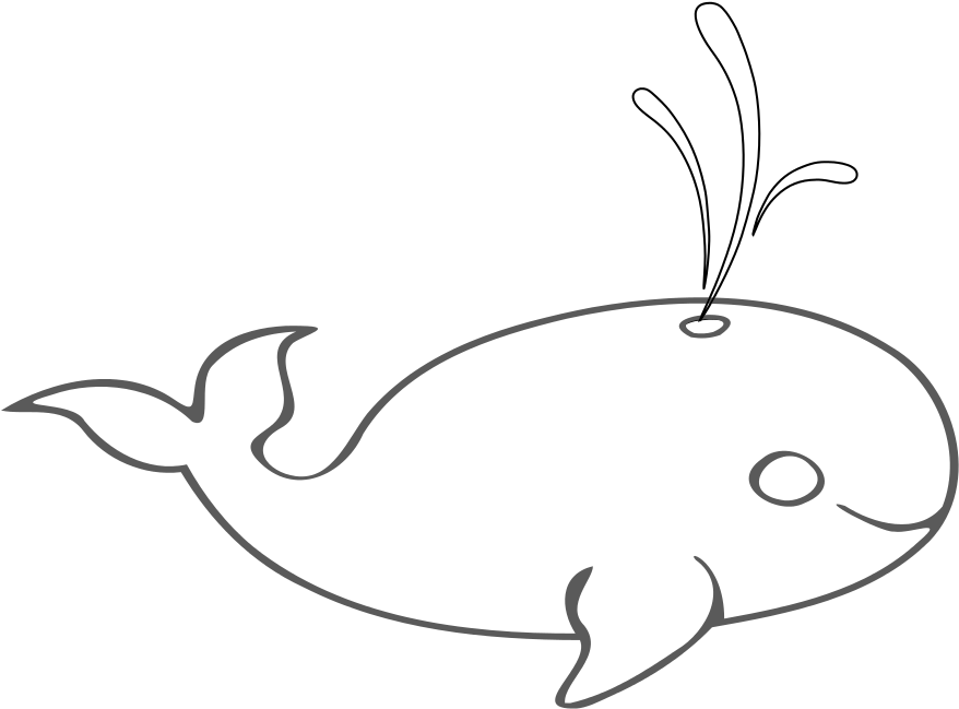 Blue Whale Outline Rooweb Clipart Png - Whales (1000x866), Png Download