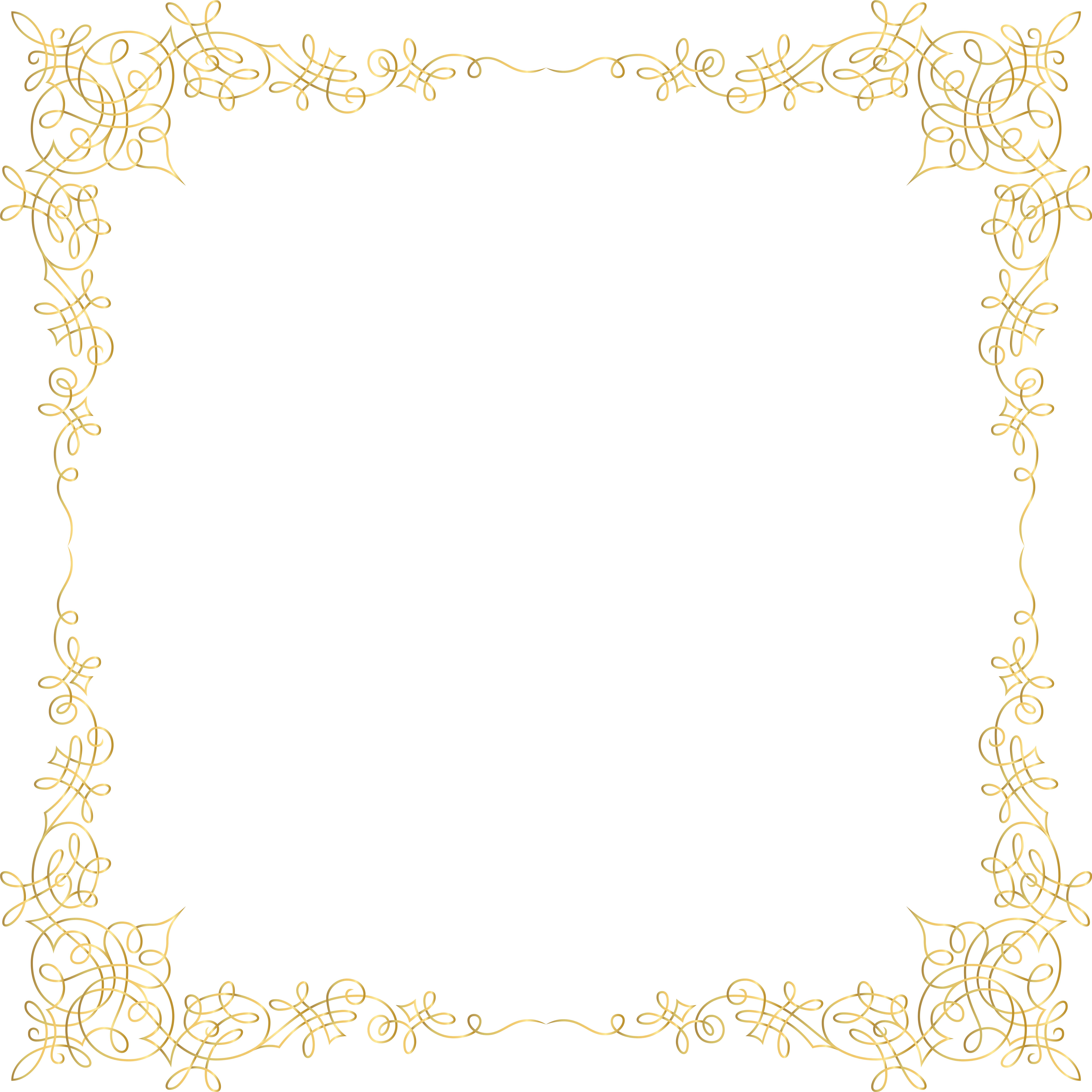 Gold Border Plain View Clip Art Download (7999x8000), Png Download