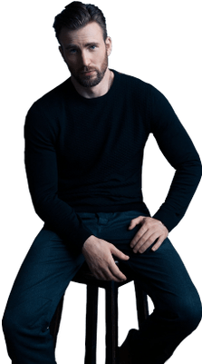 Chris Evans On Stool - Chris Evans Transparent (400x400), Png Download