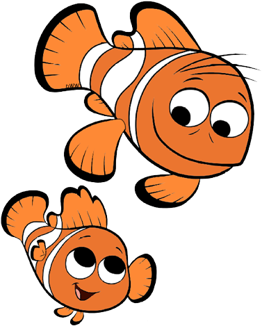 Finding Dory Clip Art Disney Galore Marlin - Finding Nemo Cartoon Clipart (390x483), Png Download