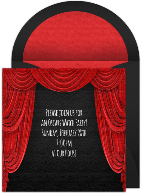 Theater Curtains Online Invitation - Picture Frame (650x650), Png Download