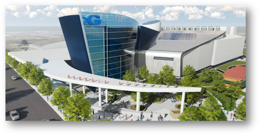 The Georgia Aquarium Will Get A New Entrance And Pedestrian - Atlanta Georgia Aquarium (1024x543), Png Download