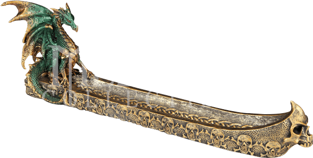 Golden Skull Boat Dragon Incense Holder - Weapon (627x627), Png Download