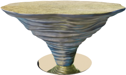 Kenya Dining Table Finished In Brass Color With With - Coffee Table (700x467), Png Download