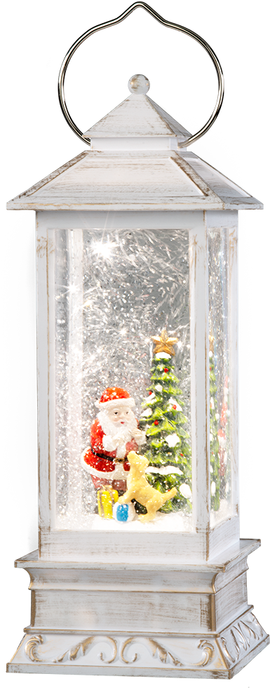Led Snow Lantern "santa With Dog\ - Led Snow Lantern (1000x1000), Png Download